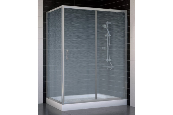 Душевой уголок Vegas Glass ZP+ZPV 140*70 07 02 стекло шиншилла, 140x70, прямоугольный, двери раздвижные