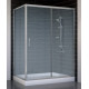 Душевой уголок Vegas Glass ZP+ZPV 140*70 07 02 стекло шиншилла, 140x70, прямоугольный, двери раздвижные