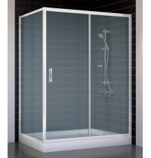 Душевой уголок Vegas Glass ZP+ZPV 140*80 01 10 стекло сатин, 140x80, прямоугольный, двери раздвижные