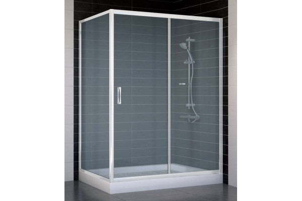 Душевой уголок Vegas Glass ZP+ZPV 140*80 01 10 стекло сатин, 140x80, прямоугольный, двери раздвижные