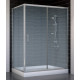 Душевой уголок Vegas Glass ZP+ZPV 140*80 07 02 стекло шиншилла, 140x80, прямоугольный, двери раздвижные
