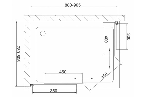Душевой уголок Vegas Glass ZA-F 80*90 09 10 стекло сатин, 80x90, прямоугольный, двери раздвижные