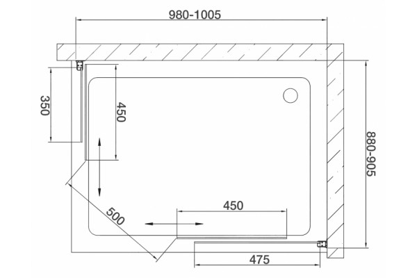 Душевой уголок Vegas Glass ZA-F 90*100 01 10 стекло сатин, 90x100, прямоугольный, двери раздвижные