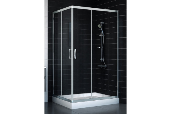 Душевой уголок Vegas Glass ZA-F 90*110 08 01 стекло прозрачное, 90x110, прямоугольный, двери раздвижные