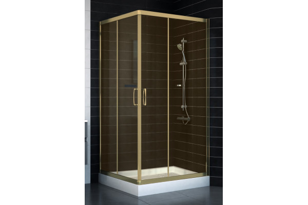 Душевой уголок Vegas Glass ZA 0100 05 05 стекло бронза, 100x100, квадратный, двери раздвижные