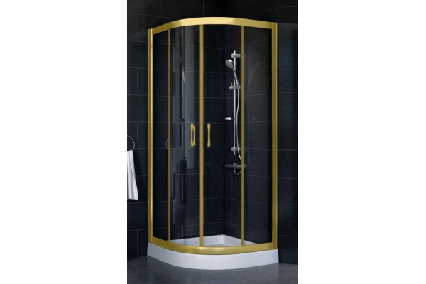 Душевой уголок Vegas Glass ZS 0080 09 01 стекло прозрачное, 80, четверть круга, двери раздвижные