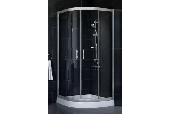 Душевой уголок Vegas Glass ZS 0100 07 01 стекло прозрачное, 100, четверть круга, двери раздвижные