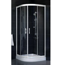 Душевой уголок Vegas Glass ZS-F 80*90 01 01 стекло прозрачное, 80х90, четверть круга, двери раздвижные