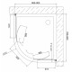Душевой уголок Vegas Glass ZS-F 80*90 01 01 стекло прозрачное, 80х90, четверть круга, двери раздвижные