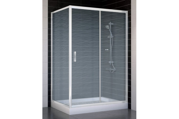 Душевой уголок Vegas Glass ZP+ZPV 120*80 01 02 стекло шиншилла, 120x80, прямоугольный, двери раздвижные