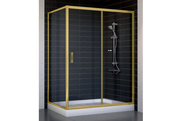 Душевой уголок Vegas Glass ZP+ZPV 140*80 09 01 стекло прозрачное, 140x80, прямоугольный, двери раздвижные