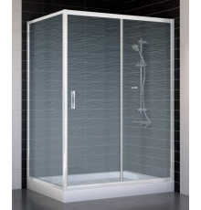 Душевой уголок Vegas Glass ZP+ZPV 130*90 01 02 стекло шиншилла, 130x90, прямоугольный, двери раздвижные