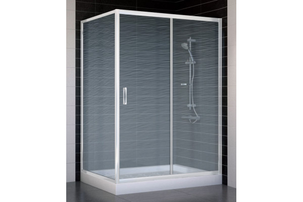 Душевой уголок Vegas Glass ZP+ZPV 130*90 01 02 стекло шиншилла, 130x90, прямоугольный, двери раздвижные