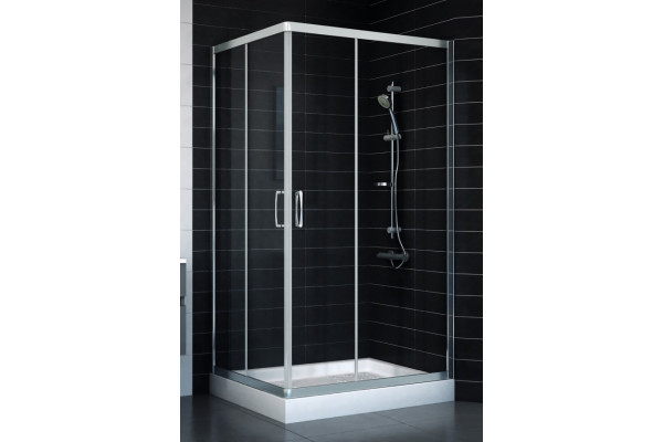 Душевой уголок Vegas Glass ZA-F 90*100 08 01 стекло прозрачное, 90x100, прямоугольный, двери раздвижные