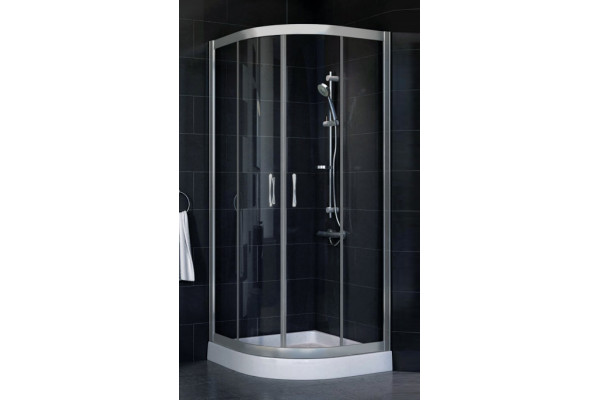 Душевой уголок Vegas Glass ZS 0080 07 01 стекло прозрачное, 80, четверть круга, двери раздвижные