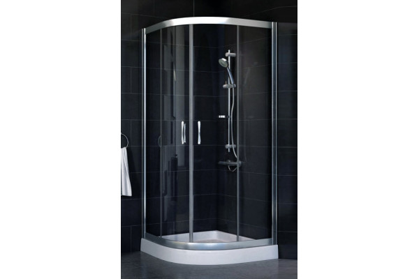 Душевой уголок Vegas Glass ZS-F 80*110 08 01 стекло прозрачное, 80х110, четверть круга, двери раздвижные