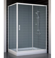 Душевой уголок Vegas Glass ZP+ZPV 130*80 01 10 стекло сатин, 130x80, прямоугольный, двери раздвижные