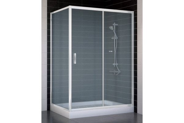 Душевой уголок Vegas Glass ZP+ZPV 130*80 01 10 стекло сатин, 130x80, прямоугольный, двери раздвижные