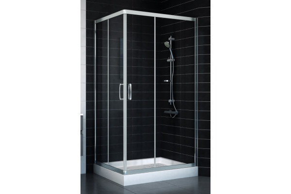 Душевой уголок Vegas Glass ZA-F 80*100 08 01 стекло прозрачное, 80x100, прямоугольный, двери раздвижные