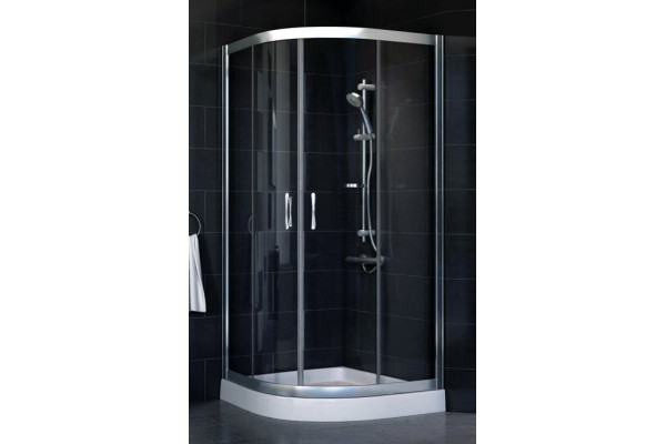 Душевой уголок Vegas Glass ZS-F 80*120 08 01 стекло прозрачное, 80х120, четверть круга, двери раздвижные