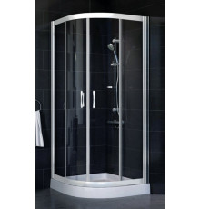 Душевой уголок Vegas Glass ZS-F 80*100 01 01 стекло прозрачное, 80х100, четверть круга, двери раздвижные