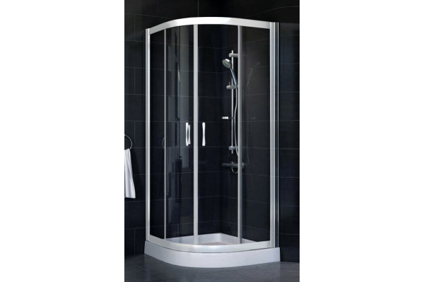 Душевой уголок Vegas Glass ZS-F 80*100 01 01 стекло прозрачное, 80х100, четверть круга, двери раздвижные
