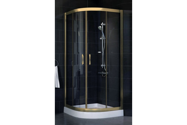 Душевой уголок Vegas Glass ZS-F 80*100 05 01 стекло прозрачное, 80х100, четверть круга, двери раздвижные