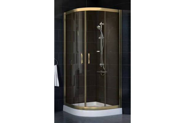 Душевой уголок Vegas Glass ZS-F 80*100 05 05 стекло бронза, 80х100, четверть круга, двери раздвижные