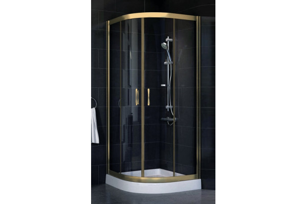 Душевой уголок Vegas Glass ZS-F 80*90 05 01 стекло прозрачное, 80х90, четверть круга, двери раздвижные