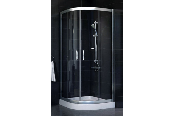 Душевой уголок Vegas Glass ZS-F 80*100 08 01 стекло прозрачное, 80х100, четверть круга, двери раздвижные