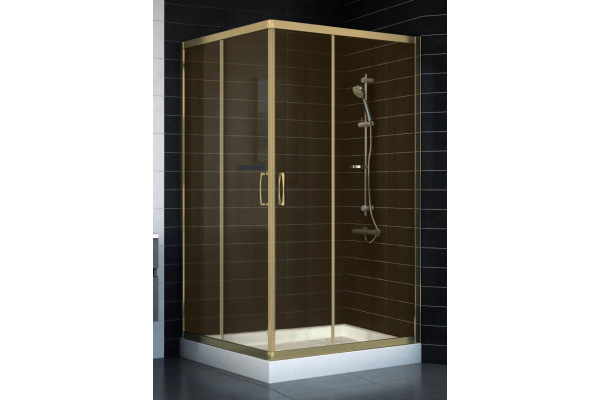 Душевой уголок Vegas Glass ZA 0120 05 05 стекло бронза, 120x120, квадратный, двери раздвижные