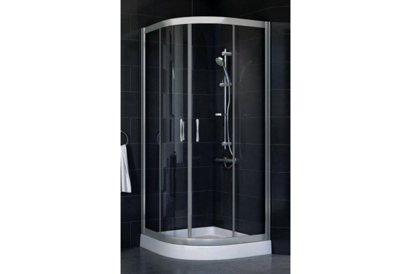 Душевой уголок Vegas Glass ZS-F 80*100 07 01 стекло прозрачное, 80х100, четверть круга, двери раздвижные