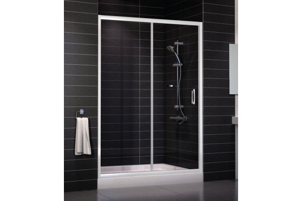 Душевая дверь в нишу Vegas Glass ZP 0140 01 01 стекло прозрачное, 140, раздвижная, профиль белый