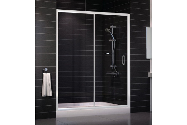 Душевая дверь в нишу Vegas Glass ZP 0160 01 01 стекло прозрачное, 160, раздвижная, профиль белый