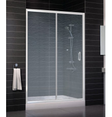 Душевая дверь в нишу Vegas Glass ZP 0135 01 02 стекло шиншилла, 135, раздвижная, профиль белый
