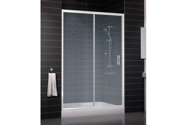 Душевая дверь в нишу Vegas Glass ZP 0135 01 02 стекло шиншилла, 135, раздвижная, профиль белый
