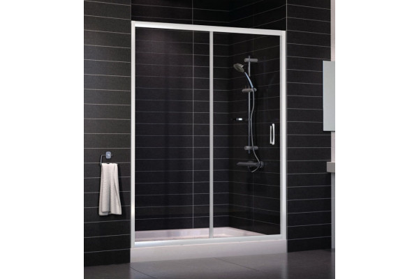 Душевая дверь в нишу Vegas Glass ZP 0150 01 01 стекло прозрачное, 150, раздвижная, профиль белый