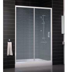 Душевая дверь в нишу Vegas Glass ZP 0140 01 02 стекло шиншилла, 140, раздвижная, профиль белый