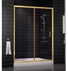 Душевая дверь в нишу Vegas Glass ZP 0150 09 01 стекло прозрачное, 150, раздвижная, профиль золото