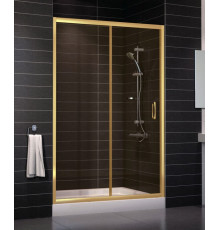 Душевая дверь в нишу Vegas Glass ZP 0130 09 05 стекло бронза, 130, раздвижная, профиль золото