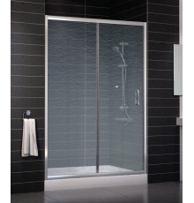 Душевая дверь в нишу Vegas Glass ZP 0135 08 02 стекло шиншилла, 135, раздвижная, профиль хром