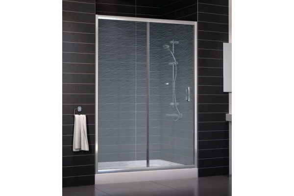 Душевая дверь в нишу Vegas Glass ZP 0140 08 02 стекло шиншилла, 140, раздвижная, профиль хром