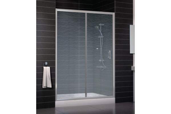 Душевая дверь в нишу Vegas Glass ZP 0140 07 02 стекло шиншилла, 140, раздвижная, профиль хром