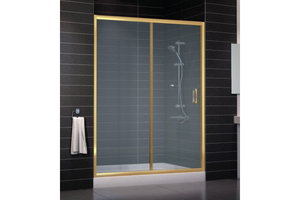 Душевая дверь в нишу Vegas Glass ZP 0150 09 10 стекло сатин, 150, раздвижная, профиль золото