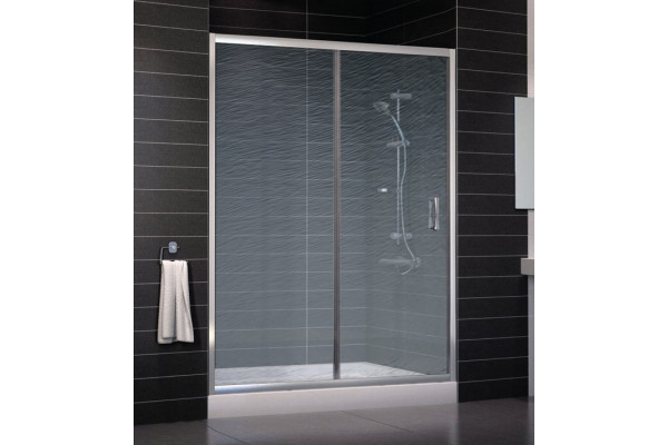 Душевая дверь в нишу Vegas Glass ZP 0150 08 02 стекло шиншилла, 150, раздвижная, профиль хром
