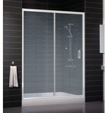 Душевая дверь в нишу Vegas Glass ZP 0150 01 02 стекло шиншилла, 150, раздвижная, профиль белый