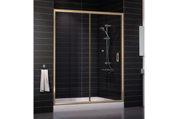 Душевая дверь в нишу Vegas Glass ZP 0160 05 01 стекло прозрачное, 160, раздвижная, профиль бронза