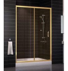 Душевая дверь в нишу Vegas Glass ZP 0135 09 05 стекло бронза, 135, раздвижная, профиль золото