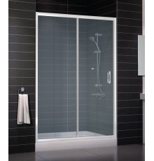 Душевая дверь в нишу Vegas Glass ZP 0135 01 10 стекло сатин, 135, раздвижная, профиль белый