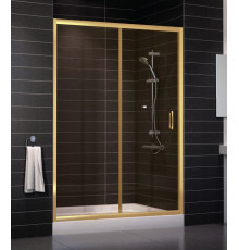 Душевая дверь в нишу Vegas Glass ZP 0140 09 05 стекло бронза, 140, раздвижная, профиль золото